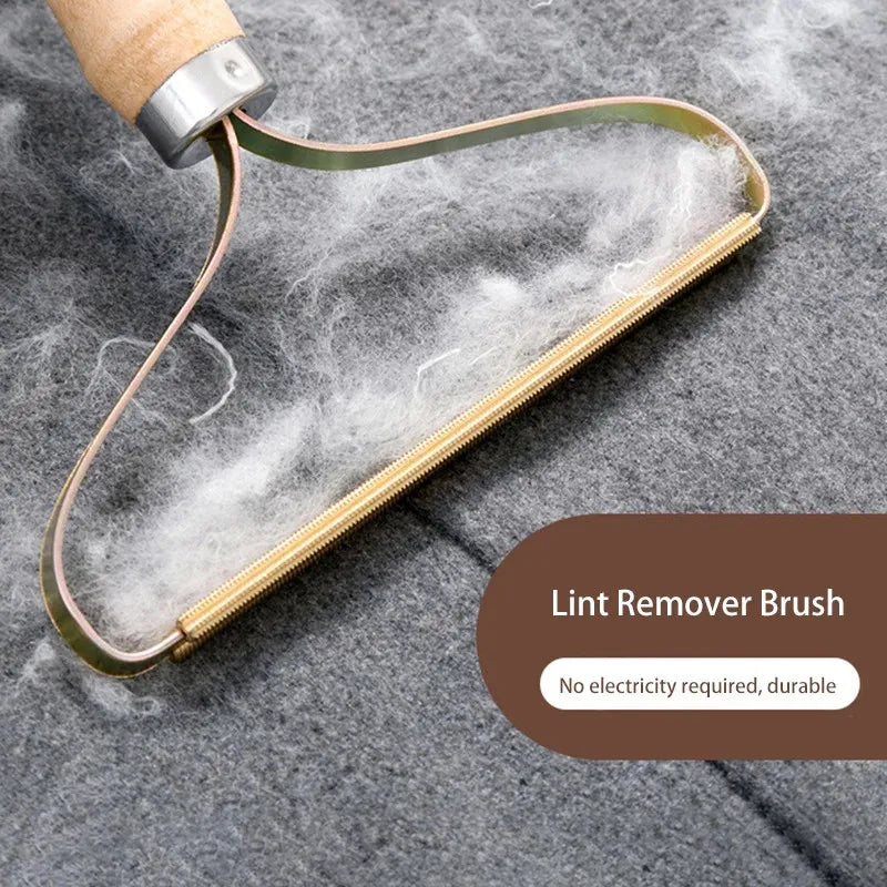 Wooden Brush Travel-Friendly Lint Remover Pet Hair Cleaning Device