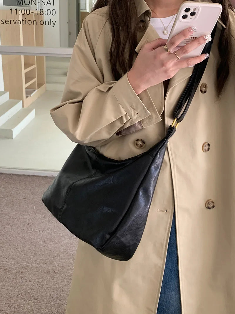 Plush Multi-Use Womens Hobo Bag - Slouchy, Faux Leather