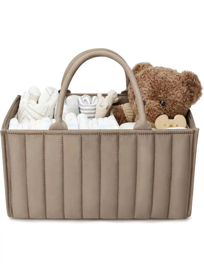 Diaper Organizer Travel-Friendly Foldable Caddy Tote Fall 2025 High Capacity No Zipper Fast Access Baby Maintenance