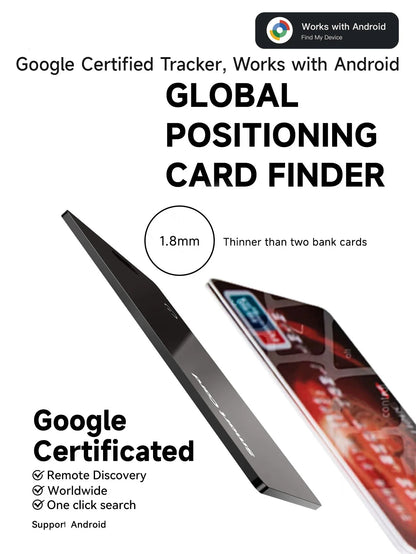 Cordless Battery-Powered Android Item Locator 2026 – Smart Wallet Tracker Card IP68 Water-Resistant