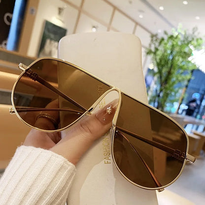 Sunglasses Oversize Square Gradient Alloy Frames Vintage Driving Shades Fall 2026 Casual Regular Look
