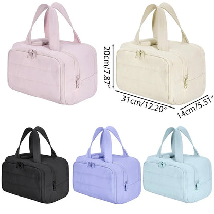 large capacity wash bag, bathroom toiletries partition organizer – Water-Resistant women's travel cosmetic bag