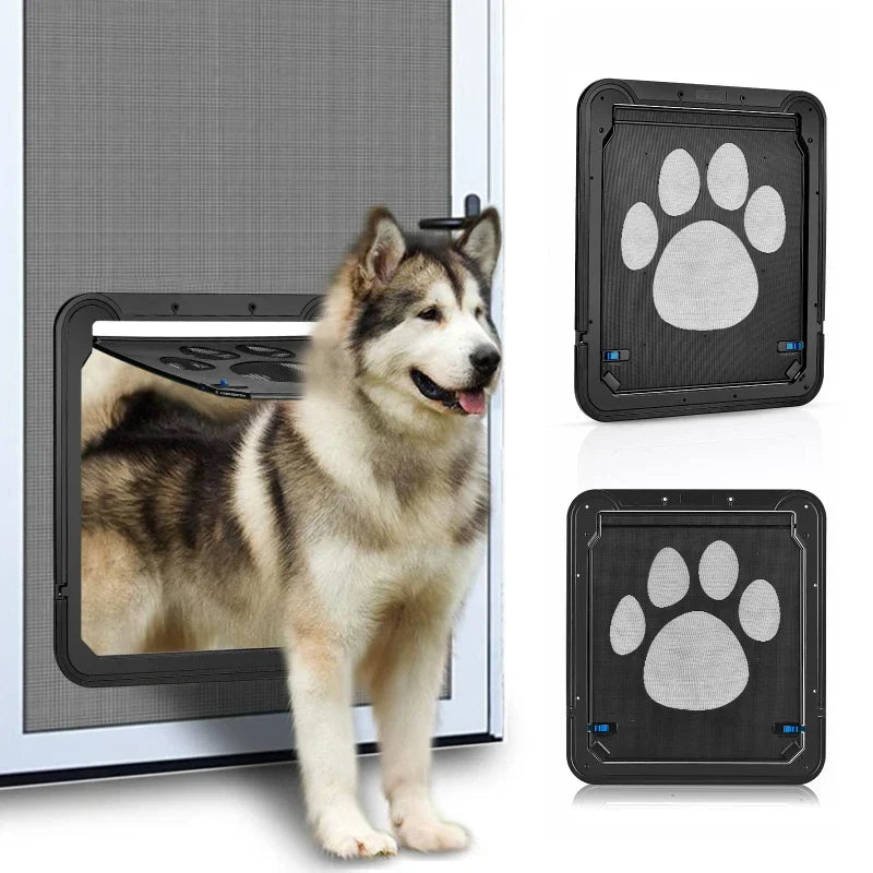 Pet Door Lockable Magnetic Screen Flap Panel Universal Door Gate Window Pet Entry Spring 2025 Simple Install Secure