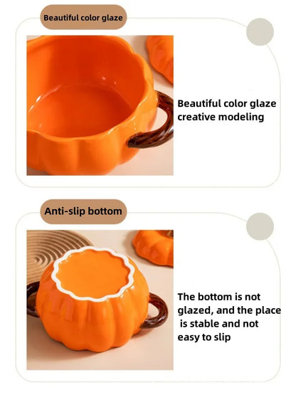 Ceramic2025 Edition Soup Pot Pumpkin Lid Porcelain Large Fall