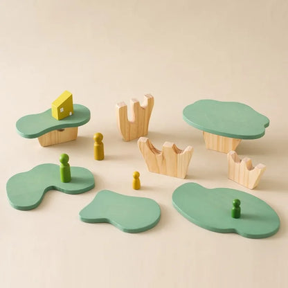 Stacking Montessori Toy Wooden Tree Block Stacker Kids Educational Fall 2025 Fine Motor Skills