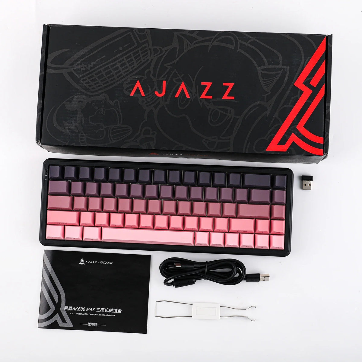 Mechanical Keyboard 68Key Cordless Bluetooth RGB Hall Effect