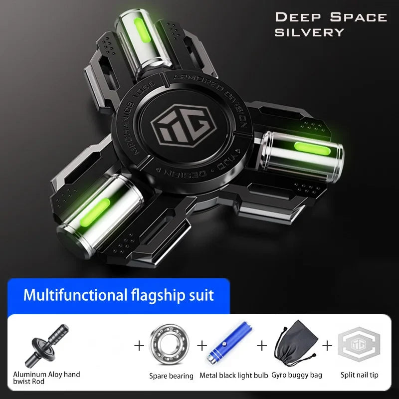 Fidget Glow Spinner Alloy EDC Long Spin Stress Relief