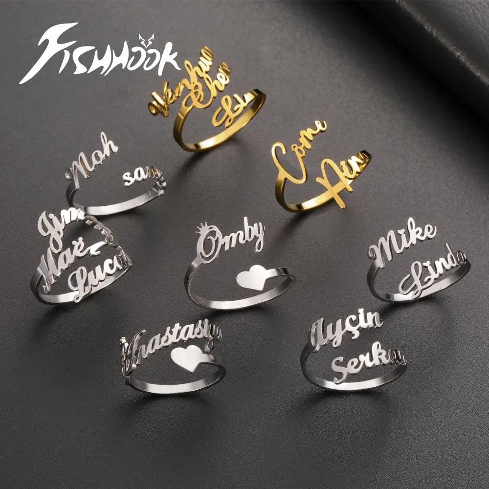 Name2026 Edition Ring Custom Double First Names Jewelry For Couples Personalized Gift TikTok Viral Fall