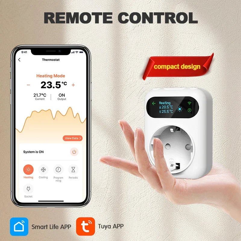 Smart Thermostat Socket With 3M NTC Sensor WiFi Outlet Plug Fall 2025 Smart Household Trend Remote Temperature Control