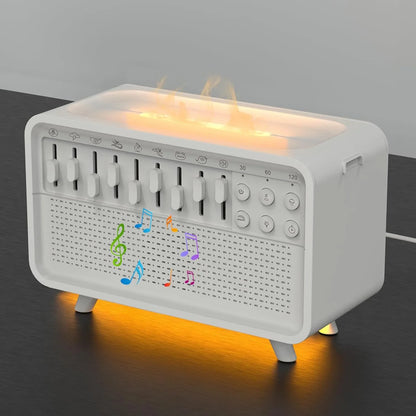 White Bluetooth Noise Speaker Humidifier Night Light