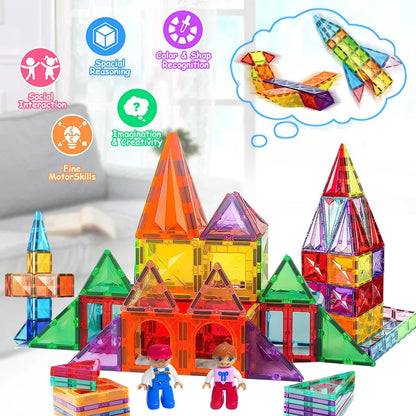 Magnetic Building Blocks Kit - DIY Educational Magnet Tiles for Kids, Montessori-Inspired Construction Toy, Great Gift for Creative Play