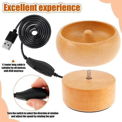 Bead Stringing Machine Motor-Driven Wooden Spinner Craft Device Back To School 2025 Fast Bracelet Necklace Maker