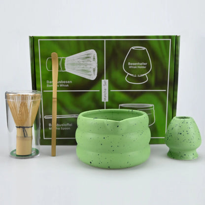 Matcha Kit Porcelain Bowl Whisk Spoon Stand Gift Japanese