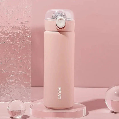 Stainless 380ml Steel Vacuum Flask With Straw Girls Thermos