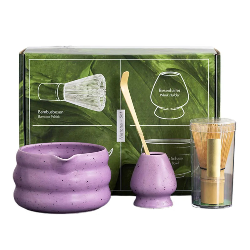 Matcha Kit Porcelain Bowl Whisk Spoon Stand Gift Japanese