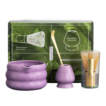 Matcha Kit Porcelain Bowl Whisk Spoon Stand Gift Japanese