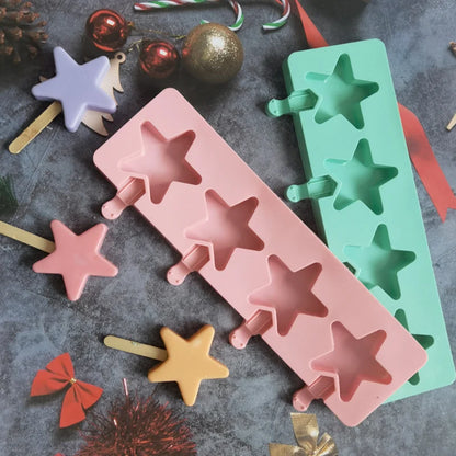 Star-Shaped Silicone Ice Cream Mold, Multi-Use Baking Device for Ice Cream, Chocolate, Jelly, and Cake Pops