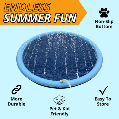 Dog Splash Pad Inflatable Fountain For Pets Summer 2025 Backyard Water Toy Non Slip Travel-Friendly