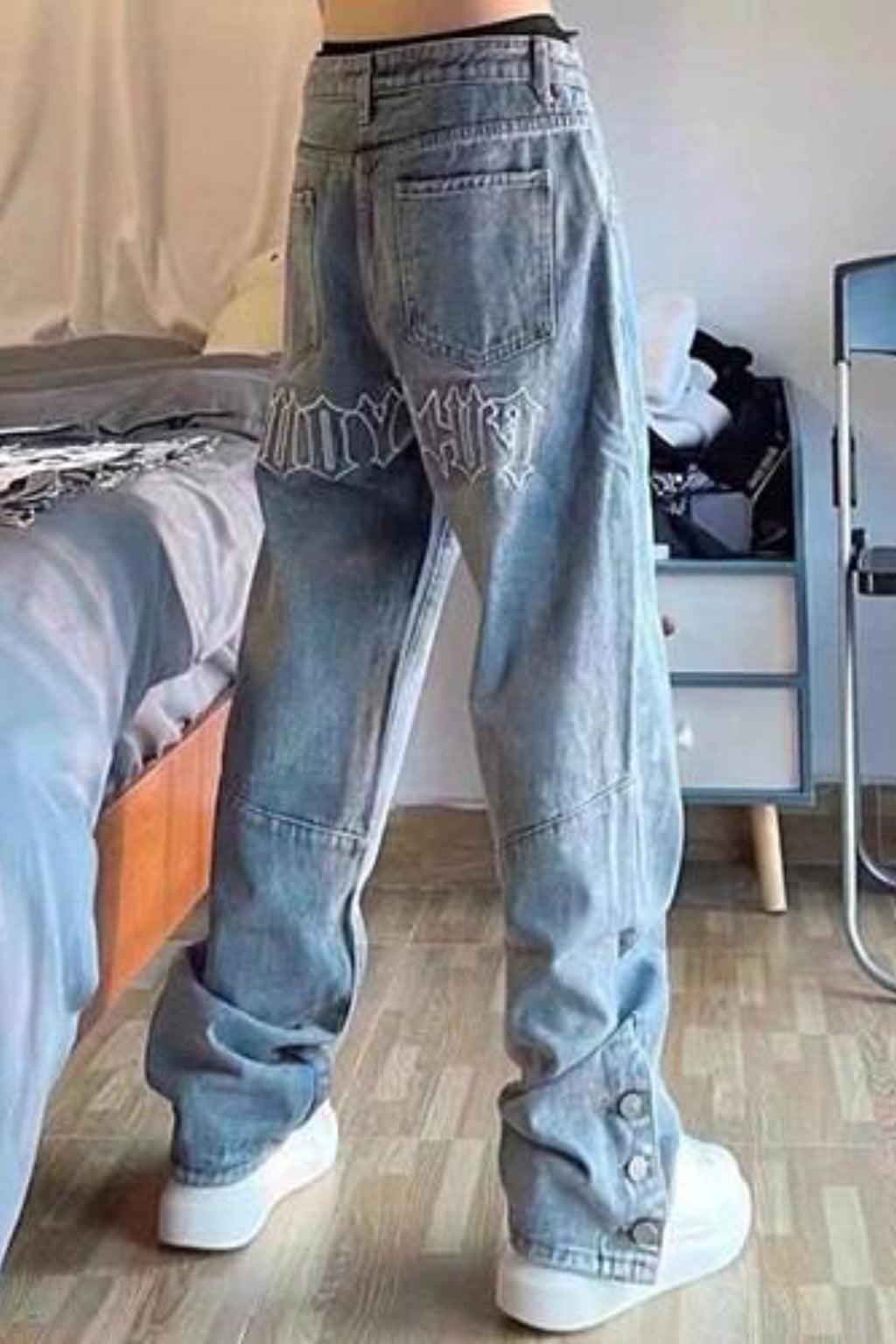 High-Waisted Stacked Women's Jeans, Trendy Relaxed Fit Denim, Comfortable 100% Cotton, Available in Light Blue, Dark Blue, Black-1