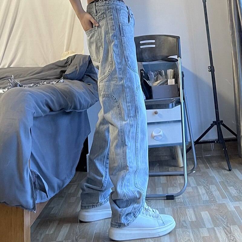 High-Waisted Stacked Women's Jeans, Trendy Relaxed Fit Denim, Comfortable 100% Cotton, Available in Light Blue, Dark Blue, Black-5