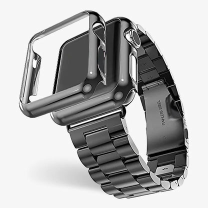 Steel Stainless Watch Band With Protective Case Secure Fit