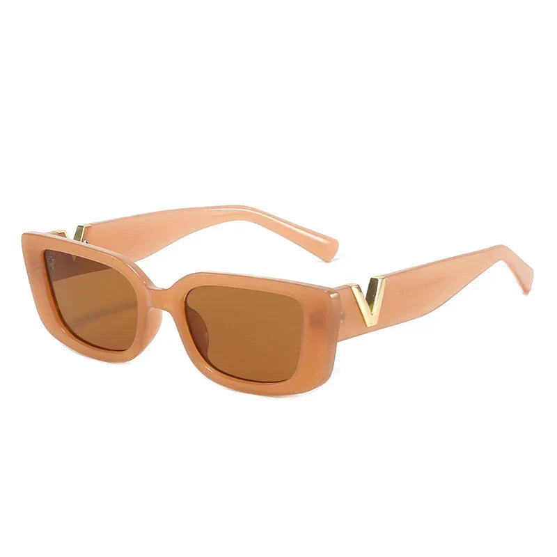 Trendige Damen Sonnenbrille – quadratisches Metall-Design, retro, für den Alltag 4