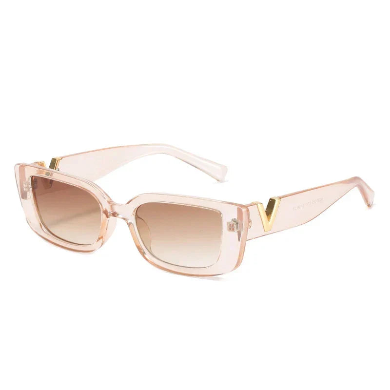 Trendige Damen Sonnenbrille – quadratisches Metall-Design, retro, für den Alltag 6
