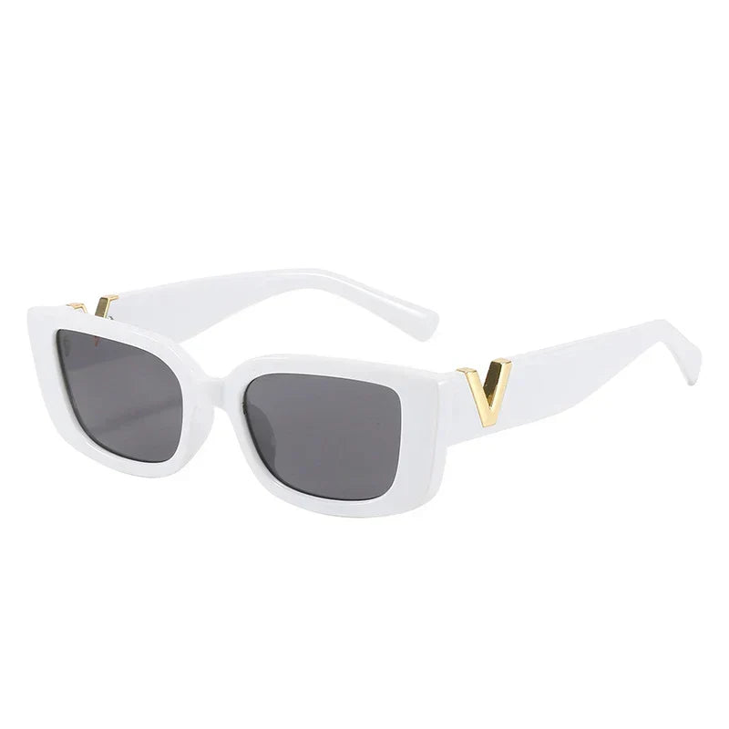 Trendige Damen Sonnenbrille – quadratisches Metall-Design, retro, für den Alltag 8