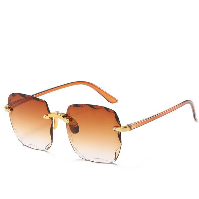 Ultraleichte randlose Sonnenbrille für Damen und Herren – Vintage-Design, UV400-Schutz, für sonnige Tage 2
