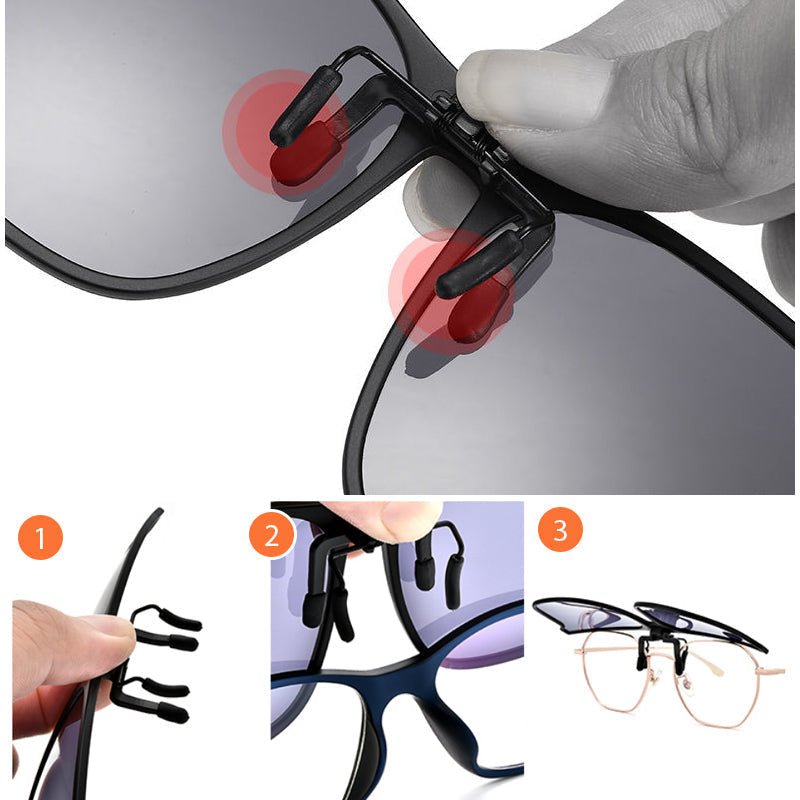 Ultraleichter polarisierender Sonnenbrillen-Clip für Brillenträger – UV400-Schutz, flexibles Design, ideal für Outdoor 6