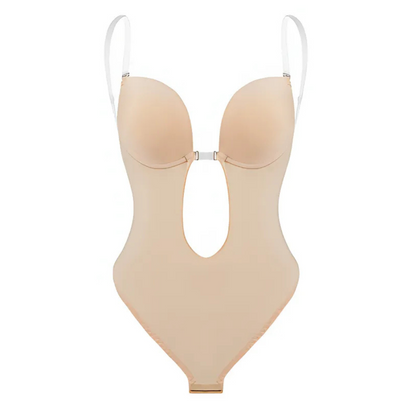Variant image for Low-Cut Seamless Black Shapewear Bodysuit with Adjustable Straps and Built-in Bra Pillow for Enhanced Support-7