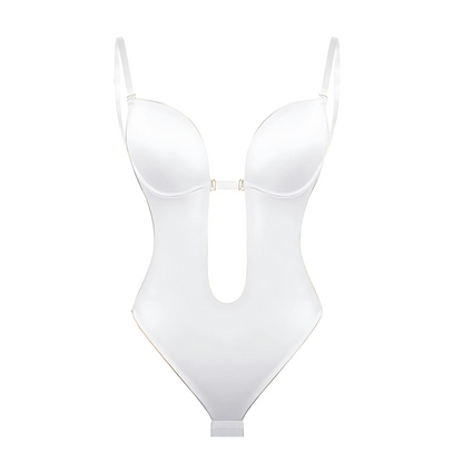 Variant image for Low-Cut Seamless Black Shapewear Bodysuit with Adjustable Straps and Built-in Bra Pillow for Enhanced Support-13