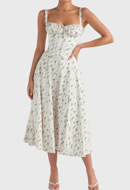 Variant image for Women's Midi Bustier Corset Dress - Elegant Summer Cocktail Dress in Lightweight Fabric-16