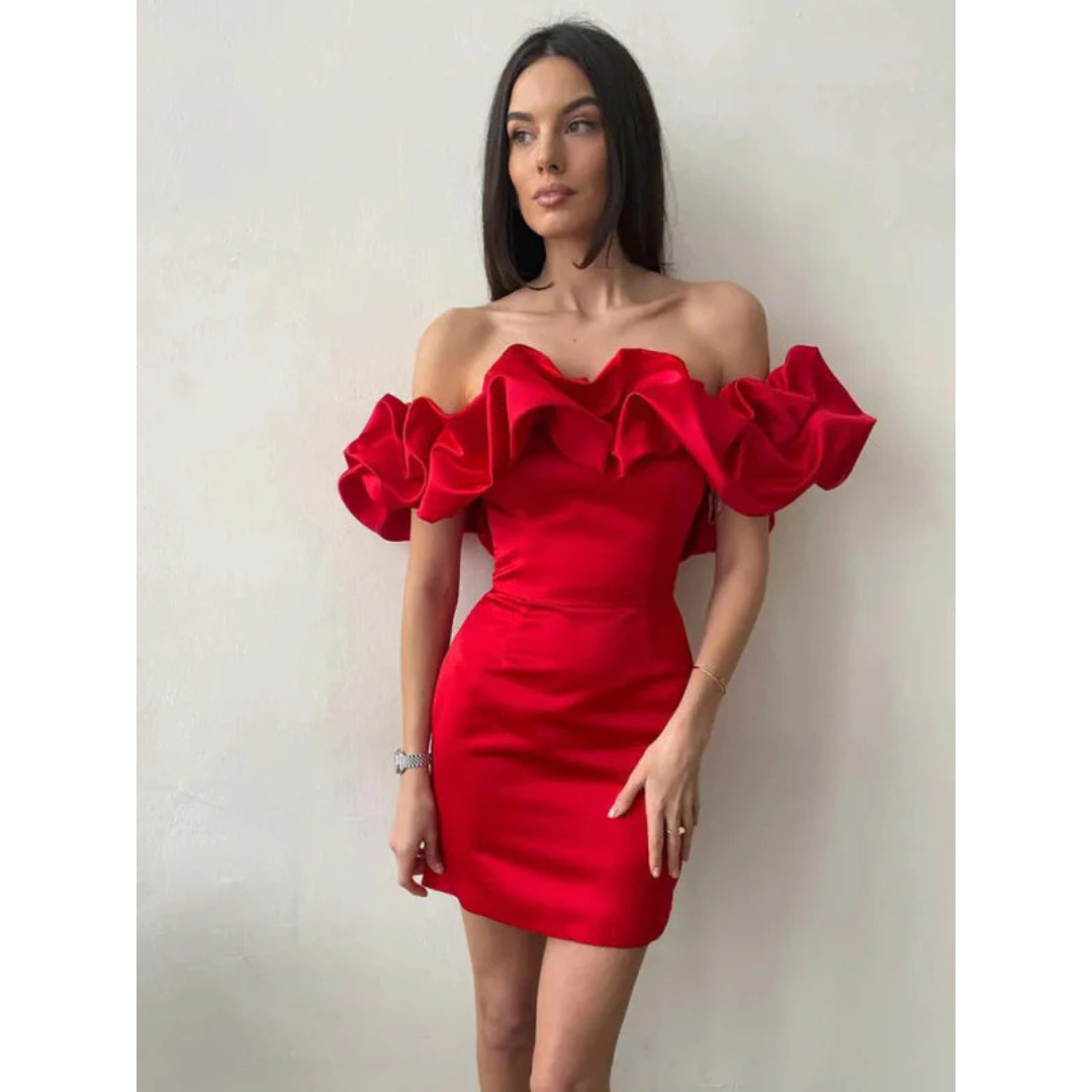 Variant image for Elegant Off-Shoulder Women's Dress with Wrinkled Details ��� Versatile Summer Cocktail Dress in Black-13