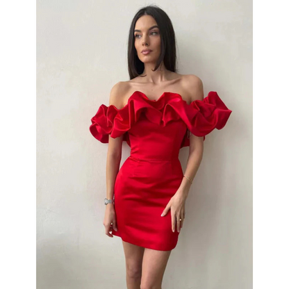 Variant image for Elegant Off-Shoulder Women's Dress with Wrinkled Details ��� Versatile Summer Cocktail Dress in Black-13