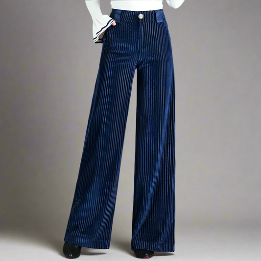 Elegant Velvet Cord Pants for Women, Flare Design with Flattering Fit, Versatile Colors, Comfortable and Stylish-1