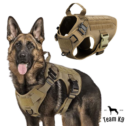 Tactical Dog Harness No-Pull With Front And Back D-Rings Fast-Release Buckles Top Handle Heavy-Duty Training