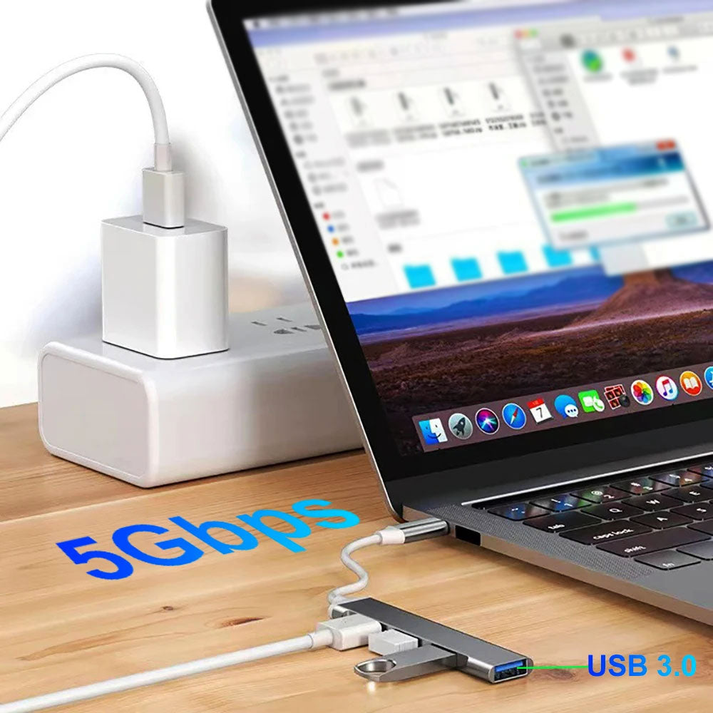 USB C Hub 6 In 1 Multiport Adapter Travel-Friendly 60W PD Plus
