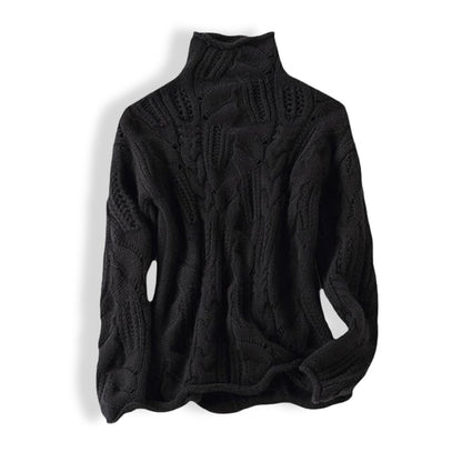 Plush Women’s Cashmere Sweater - Cable Knit, Cashmere, Casual