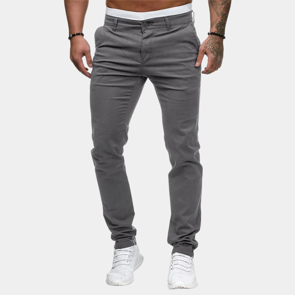 Versatile men's chinos – slim fit, breathable fabric, for summer outings 2
