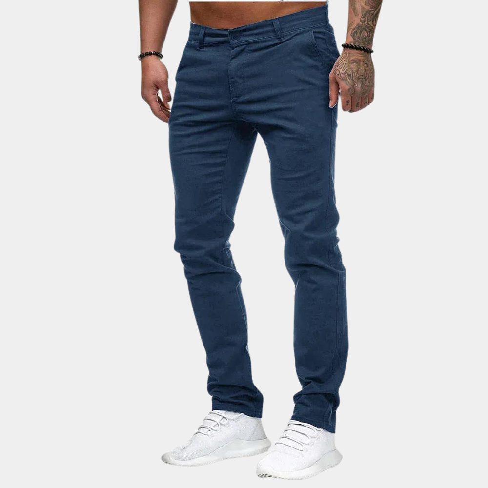 Versatile men's chinos – slim fit, breathable fabric, for summer outings 4