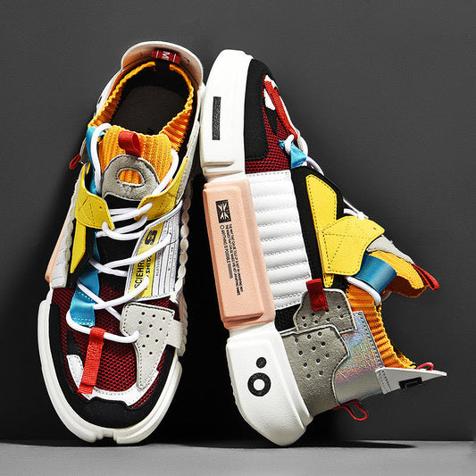 Versatile men’s skater sneakers – streetwear style, breathable material, for everyday wear 0