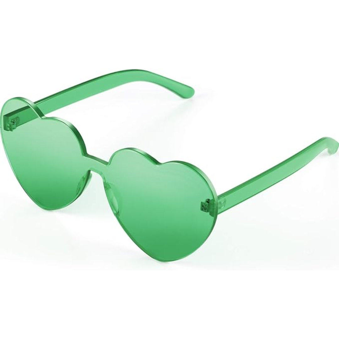 Verspielte Damen Sonnenbrille – randloses Herzdesign, transparent, für Sommerfestivals 10