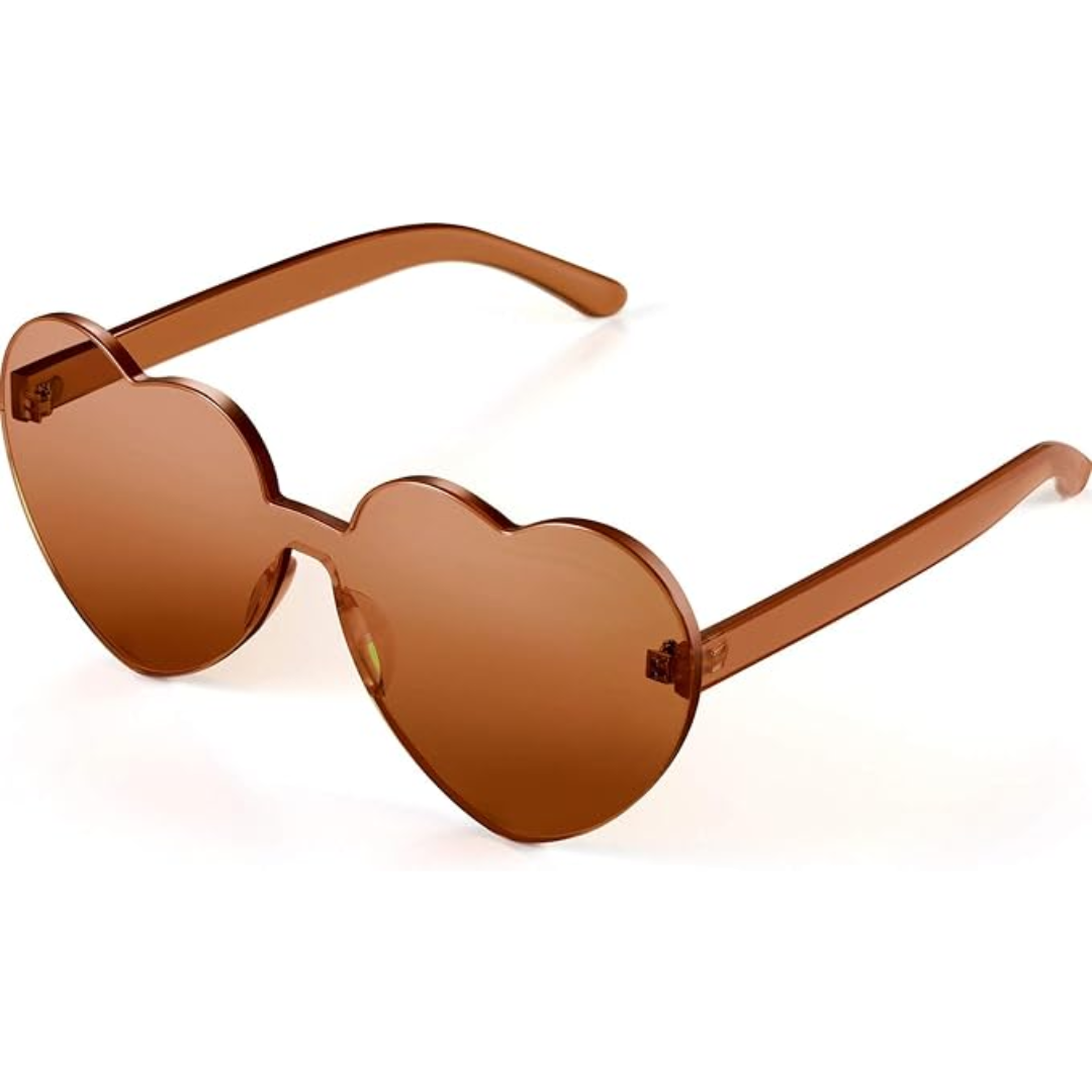 Verspielte Damen Sonnenbrille – randloses Herzdesign, transparent, für Sommerfestivals 11