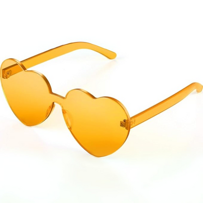 Verspielte Damen Sonnenbrille – randloses Herzdesign, transparent, für Sommerfestivals 13