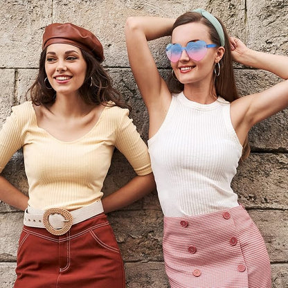 Verspielte Damen Sonnenbrille – randloses Herzdesign, transparent, für Sommerfestivals 2