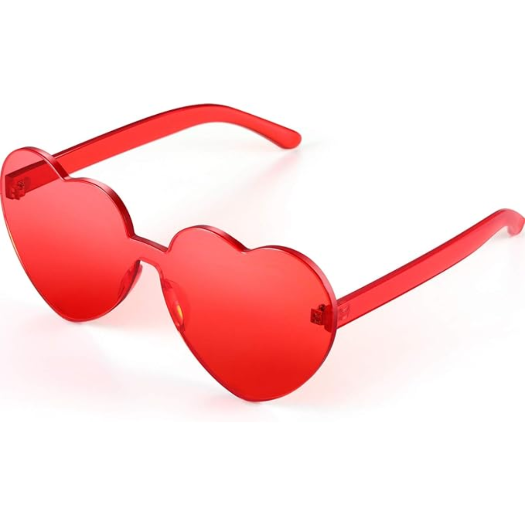Verspielte Damen Sonnenbrille – randloses Herzdesign, transparent, für Sommerfestivals 5
