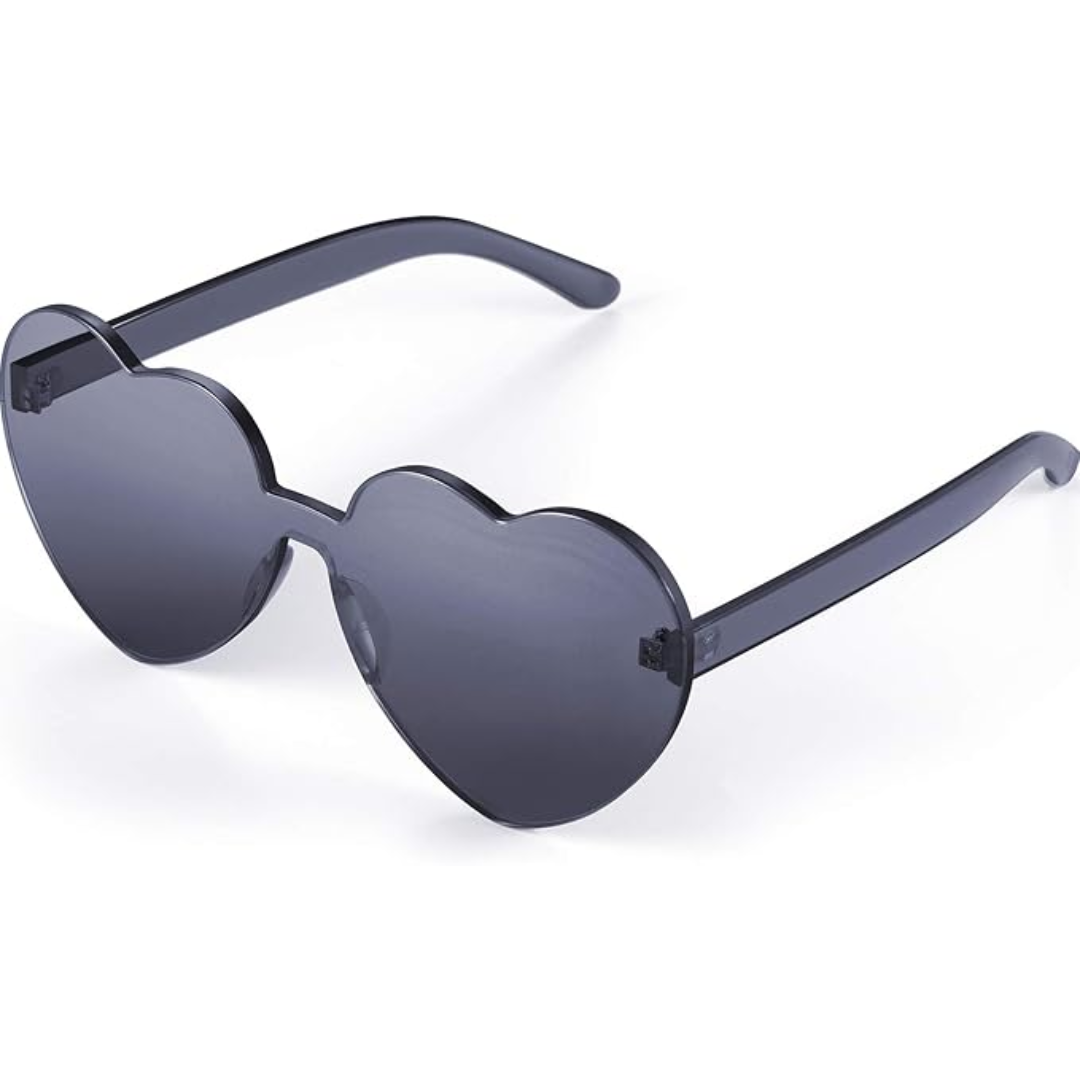 Verspielte Damen Sonnenbrille – randloses Herzdesign, transparent, für Sommerfestivals 8