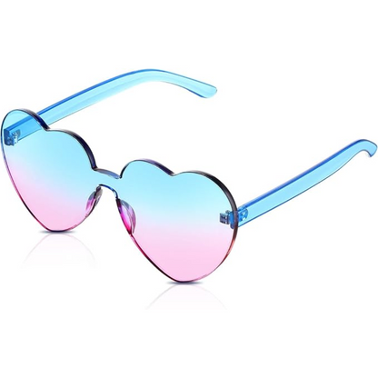 Verspielte Damen Sonnenbrille – randloses Herzdesign, transparent, für Sommerfestivals 9