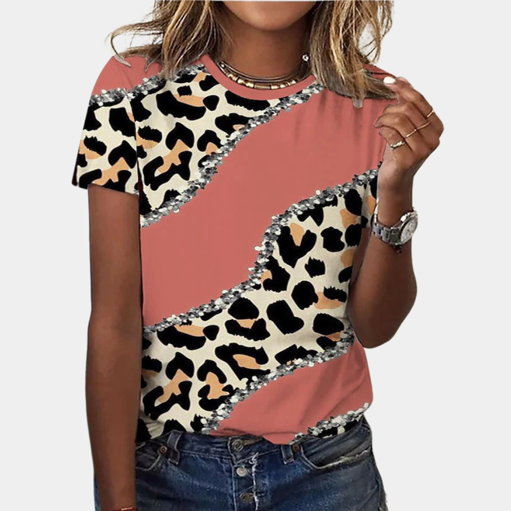 Vibrant women's summer blouse – abstract print, cotton, for spring and summer 1